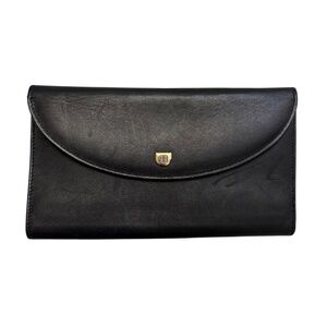 Bosca mezza Luca USA made black leather vintage wallet